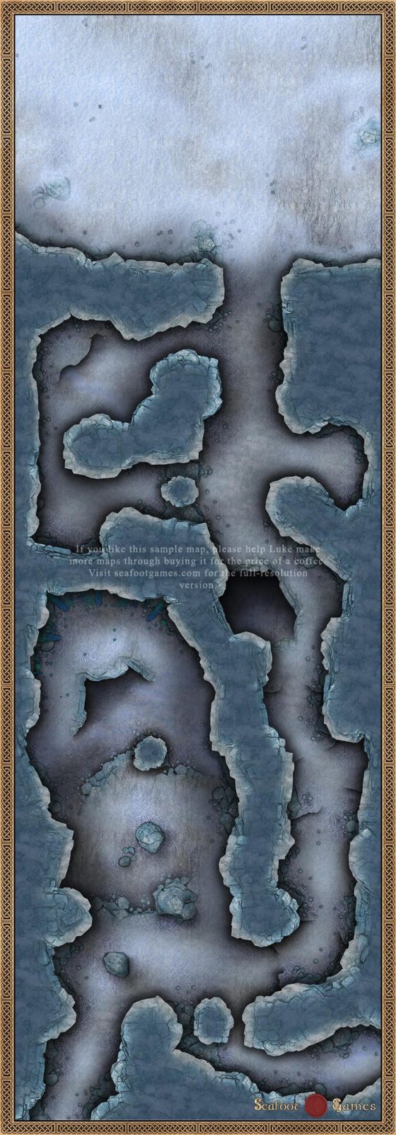 Caverns of Frigid Death 60x20 TTRPG Battlemap