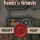 Hamlet of Grimsby (Night) 30x20 DnD Battlemap