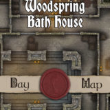 Download this Woodspring Bath House 30x20 TTRPG Battlemap and get ready for some steamy combat! Ready for VTTs and home or professional printing.