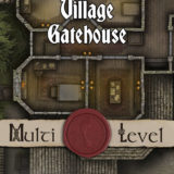 Village Gatehouse 30x20 TTRPG Battlemap