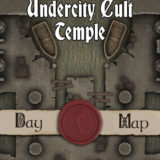 Undercity Cult Temple 30×20 TTRPG Battlemap