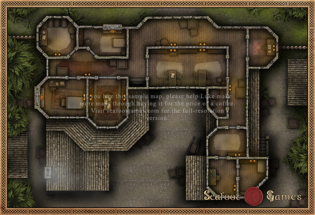 30x20 D&D Battlemap Village Gatehouse • Seafoot Games