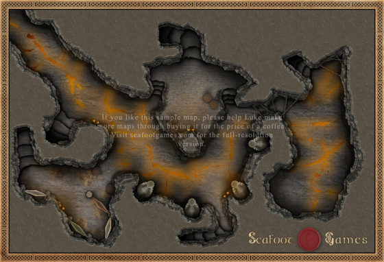 Volcanic Hideout 30x20 TTRPG Battlemap - Image 2
