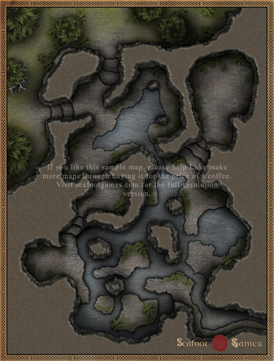 Wellspring Caverns 40x30 TTRPG Battlemap - Image 2