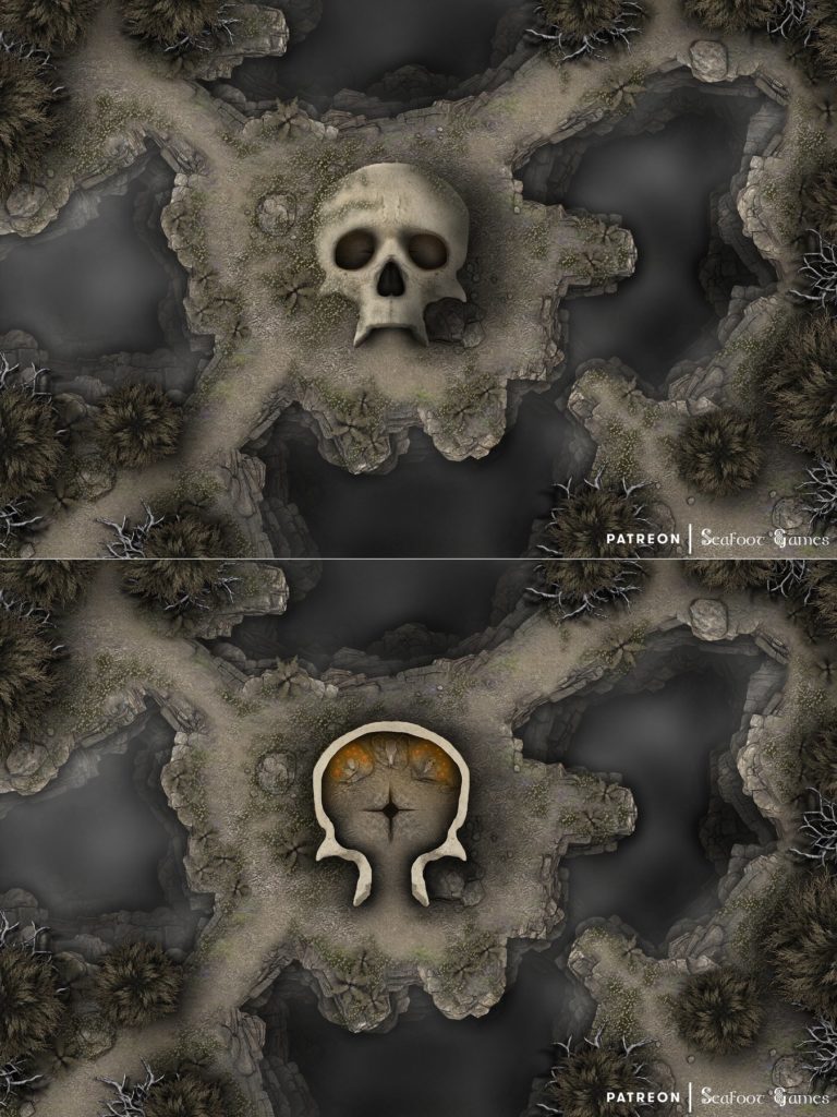 Free TTRPG battlemap of a Witch’s Shrine