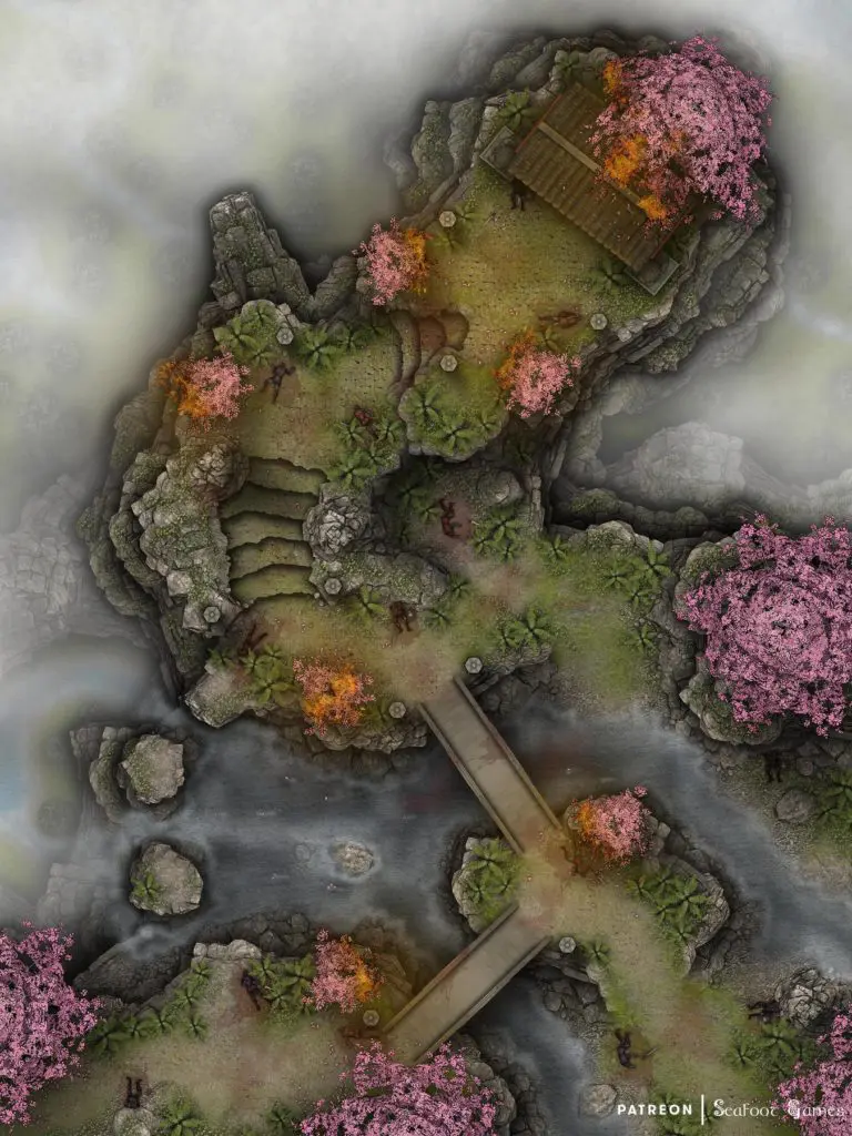 Free TTRPG battlemap of a Battle of Mount Akagi