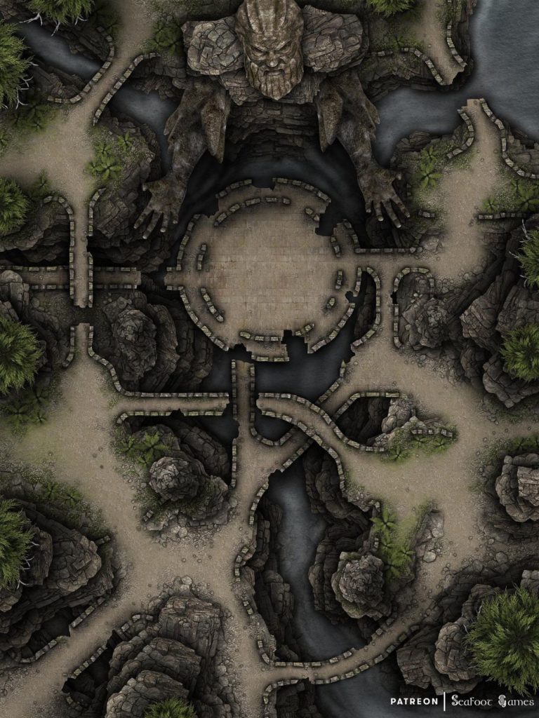 Free TTRPG battlemap of a God’s Shrine