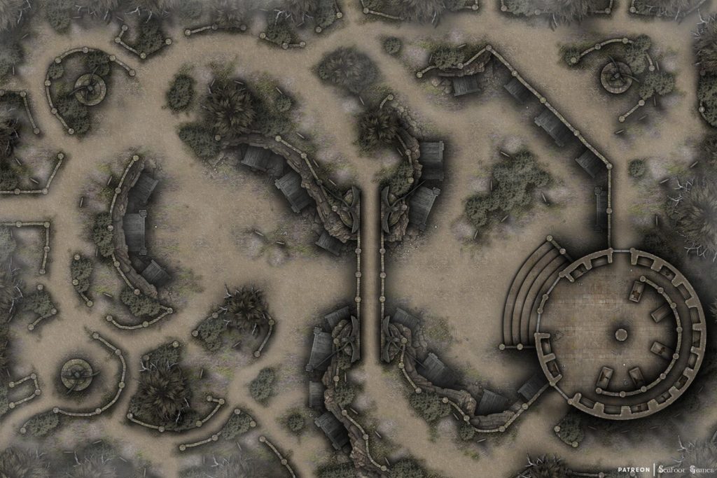 Free TTRPG battlemap of a Darrowmeer Burial