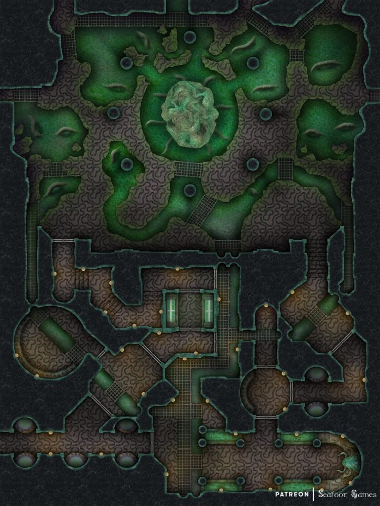 Free TTRPG Battlemap – Mindflayer's Lair