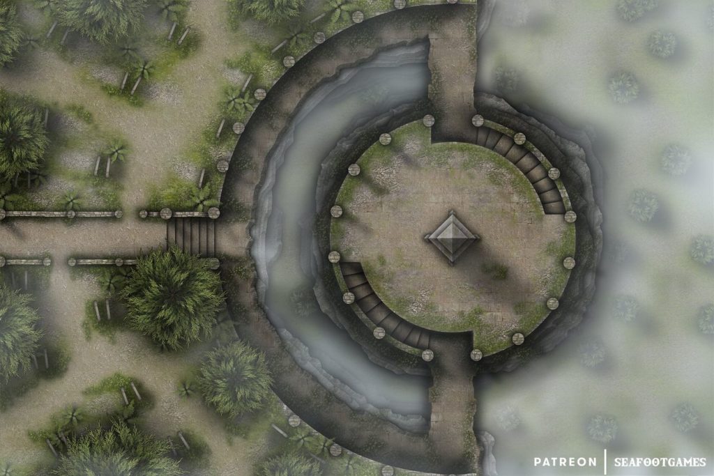 Free TTRPG battlemap of a Monolith of Kal’doram