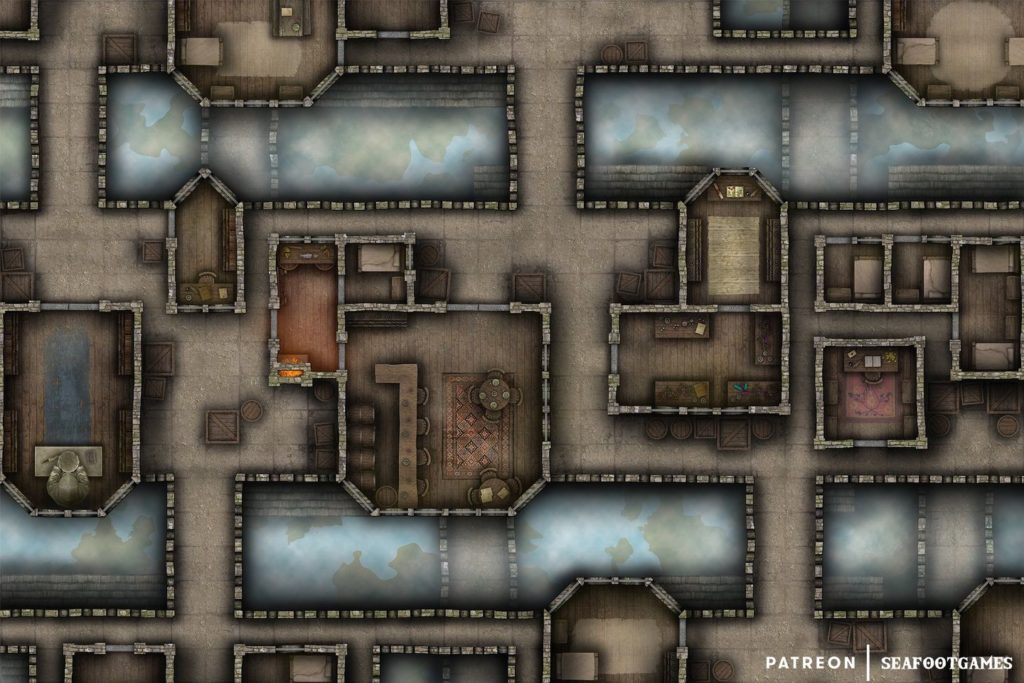 Free TTRPG battlemap of a Floating City of Nexus