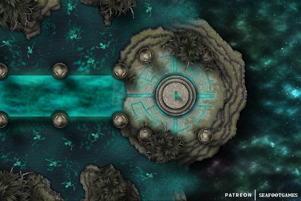 Free TTRPG battlemap of a Death's Gate