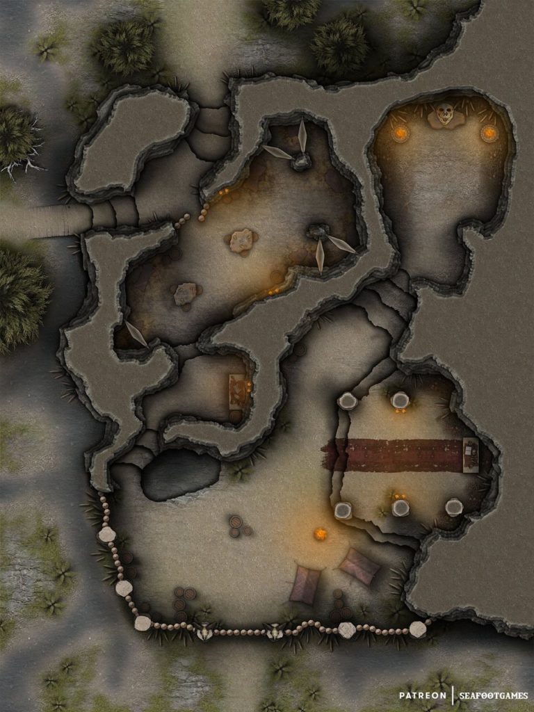 Free TTRPG battlemap of an Agarnoth’s Hold