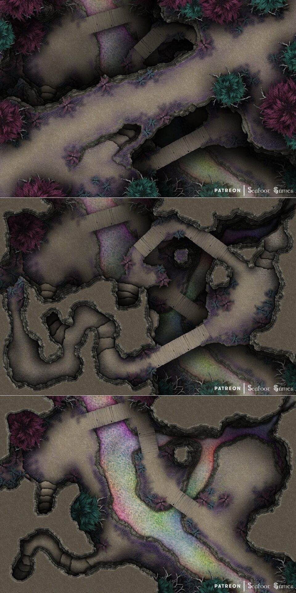 Free TTRPG battlemap of a Twilight Grotto