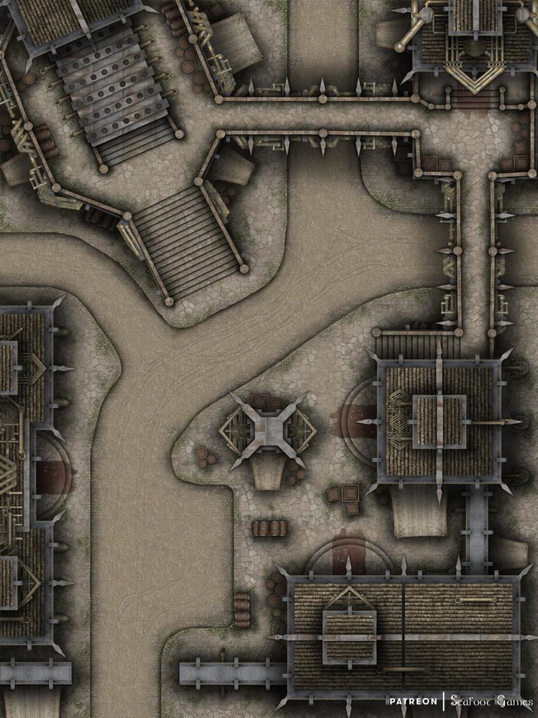 Free TTRPG battlemap of The Ringed City
