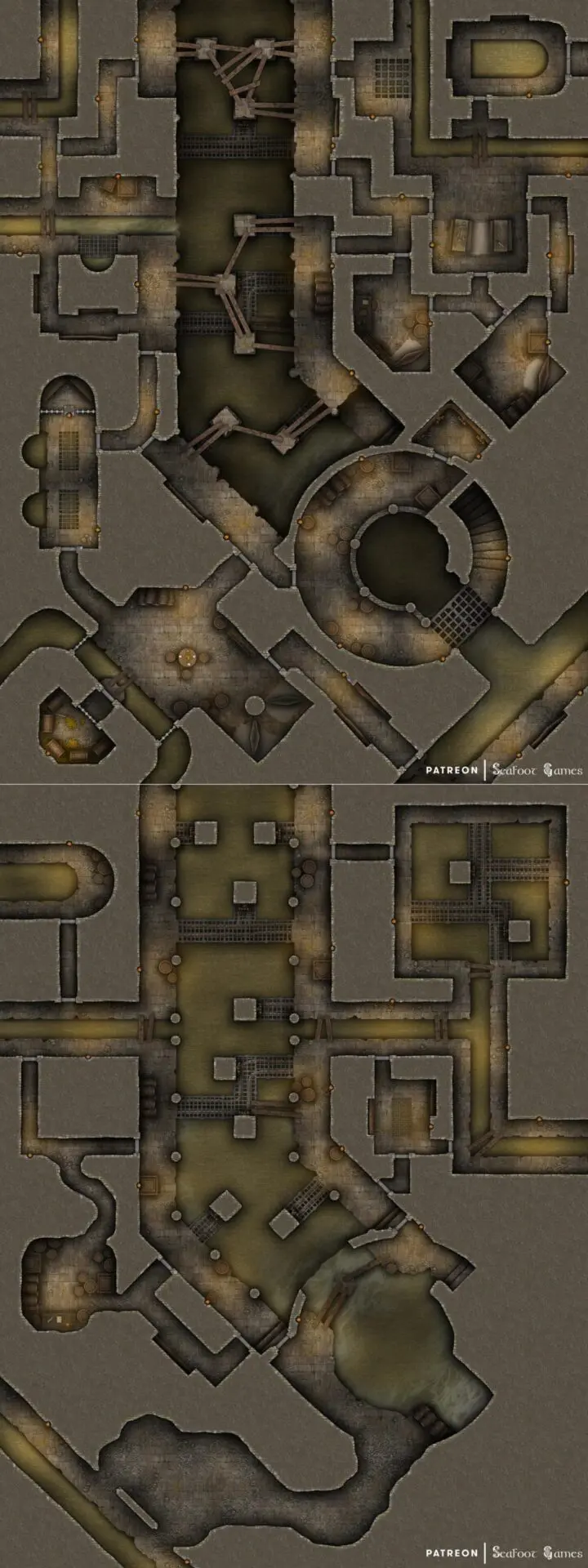 Free TTRPG Battlemap – Undercity Criminals Sewers