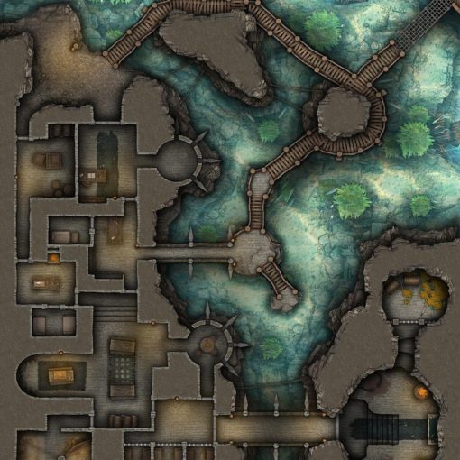 Free D&D battlemap of Tinderbeard's Pirate Fortress