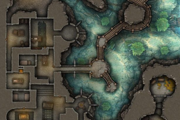 Free D&D battlemap of Tinderbeard's Pirate Fortress