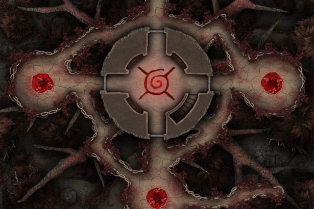 free D&D battlemap of a Hag's Blood Tree