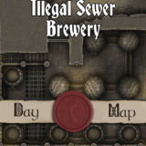 Illegal Sewer Brewery 40x30 TTRPG Battlemap with Adventure