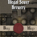 Illegal Sewer Brewery 40x30 TTRPG Battlemap with Adventure