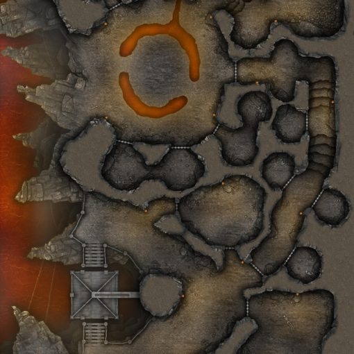 free D&D battlemap of this Burning Maximum Security Prison