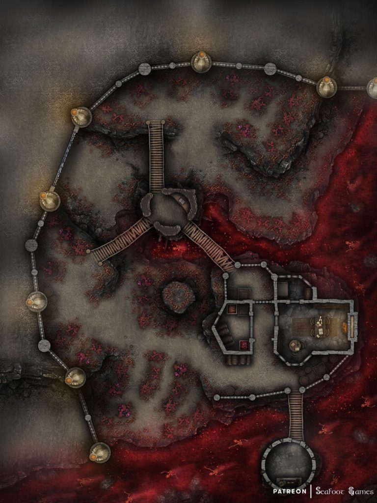 Farmstead on the Styx Free DnD Battlemap with Adventure. Are you prepared to farm the hottest chillies in the realms of existence? VTT Ready!