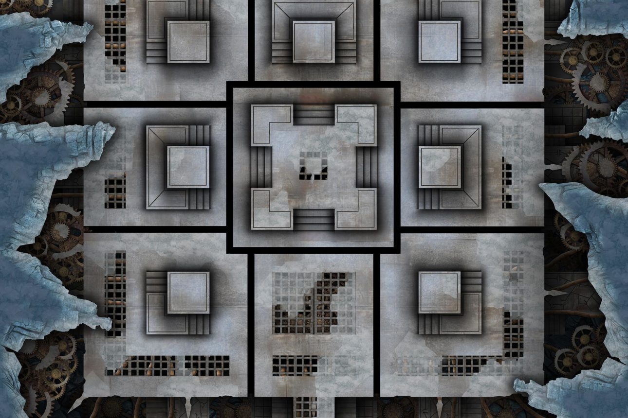 Free ttrpg battlemap with adventure frozen alien machine