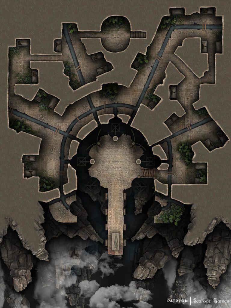 Free TTRPG Battlemap with Adventure – Bosaan's Forbidden Crypt