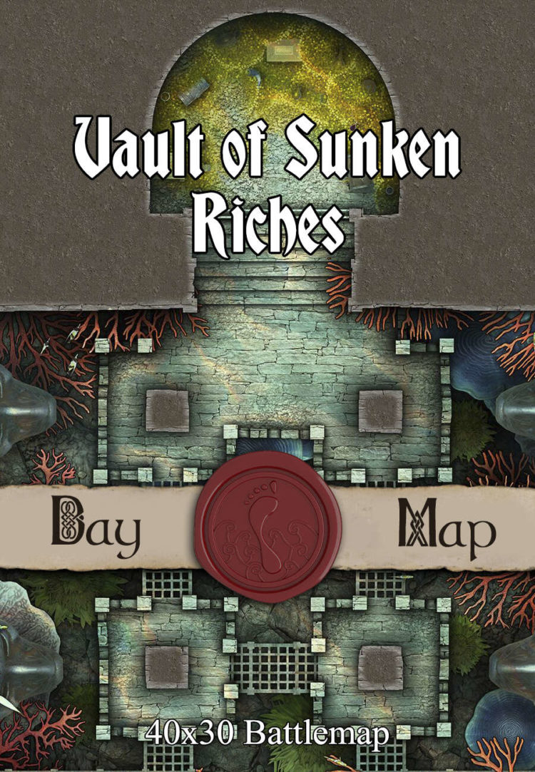 Vault of Sunken Riches - 40x30 Battlemap with Adventure