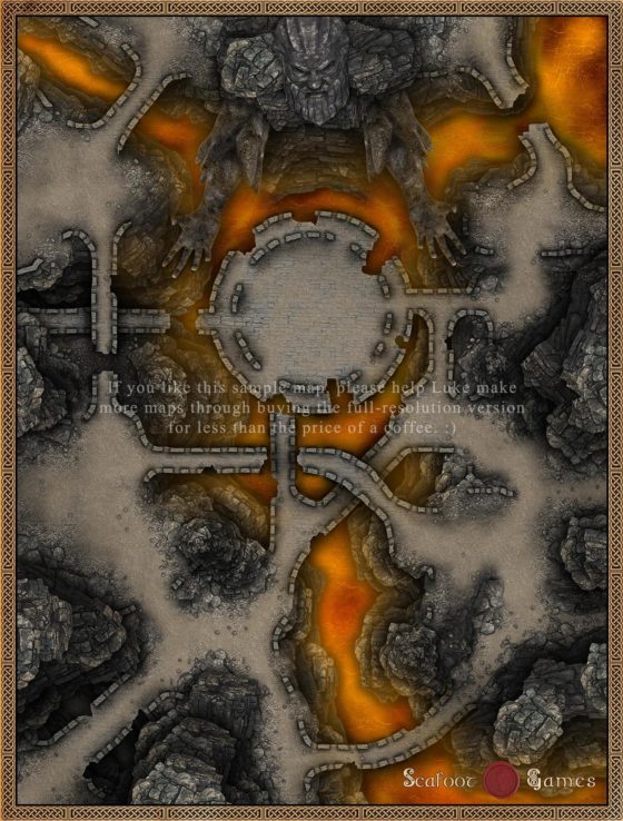 Volcanic God's Shrine - 40x30 Battlemap
