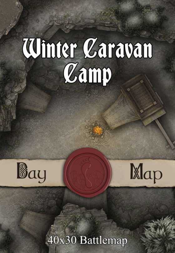 Winter Caravan Camp - 40x30 Battlemap with Adventure