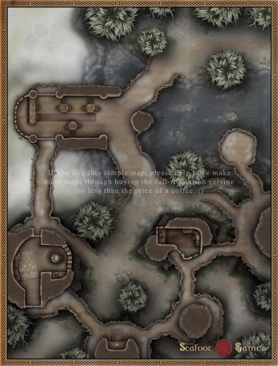 40x30 Battlemap - Winter’s Edge Village