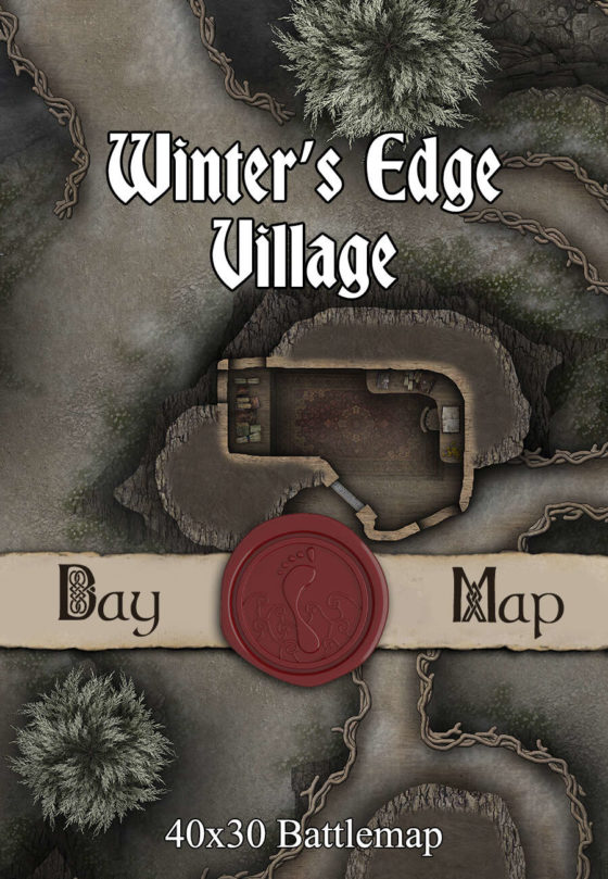 40x30 Battlemap - Winter’s Edge Village