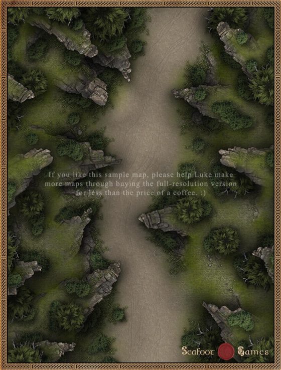 40x30 Battlemap - Wyrmtooth Gully