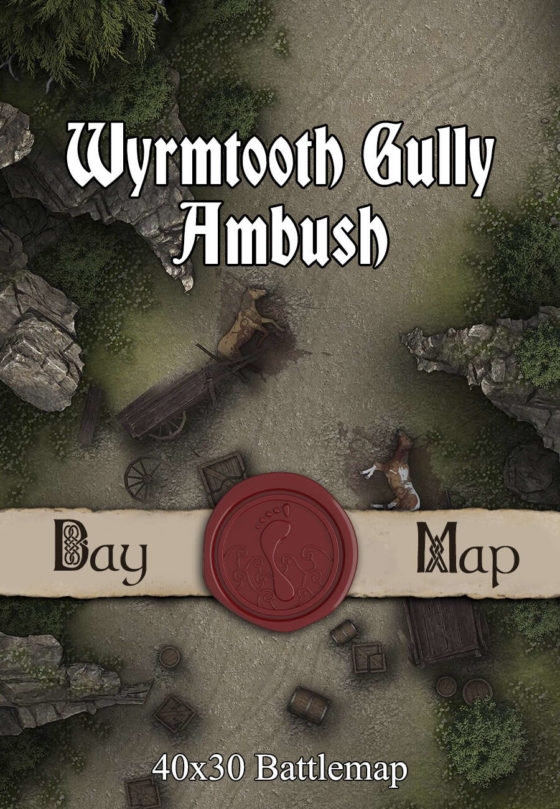 40x30 Battlemap - Wyrmtooth Gully Ambush
