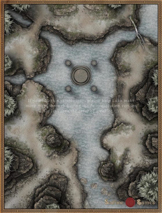 40x30 Battlemap - Zebutap’s Frozen Steps Sample Map