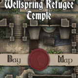 Wellspring Refugee Temple - 40x30 Battlemap with Adventure