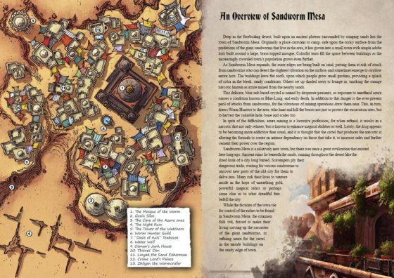 Sandworm Mesa Adventurer’s Guide by Seafoot Games - overview page