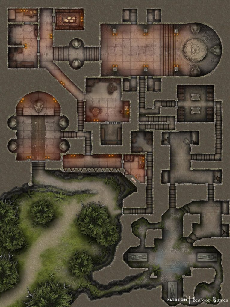 Temple of the Forgotten Ones | Free 40×30 D&D Battlemap & Adventure