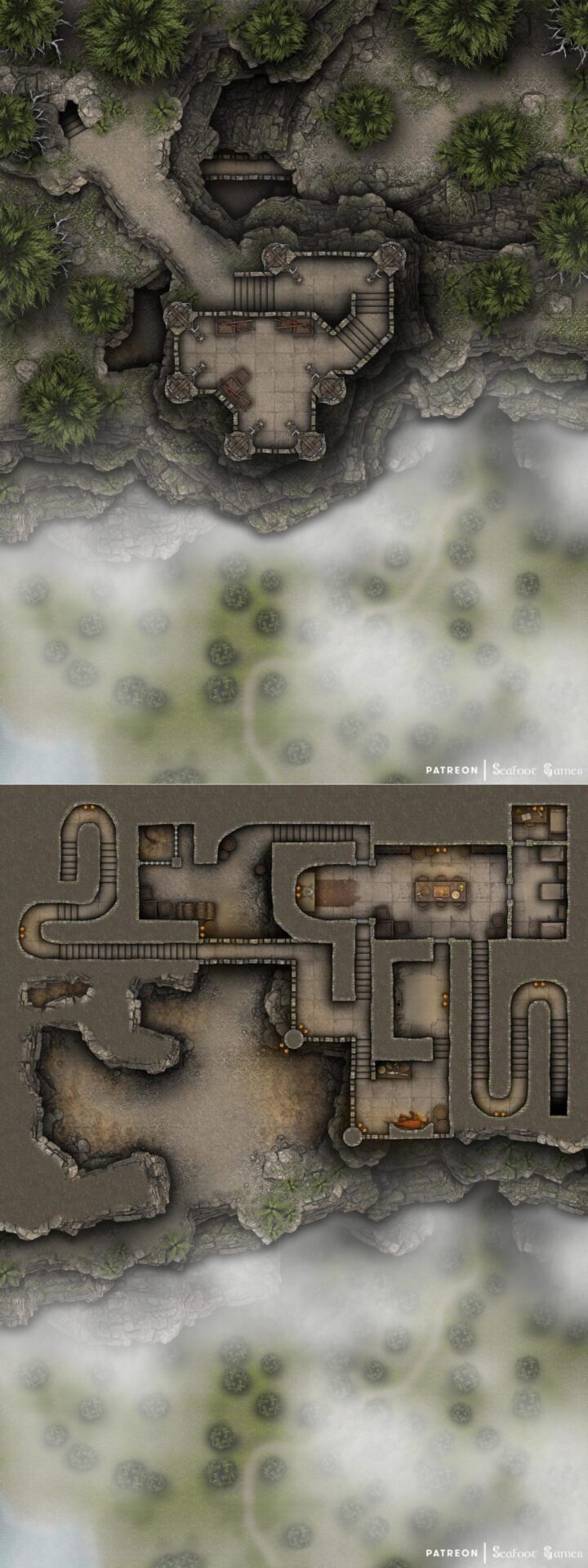 Dragonrider's Hold Free Multi-Level DnD Battlemap & Adventure
