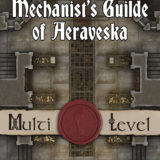 Mechanist’s Guild of Aeraveska Multi-Level 40x30 DnD Battlemap with Adventure