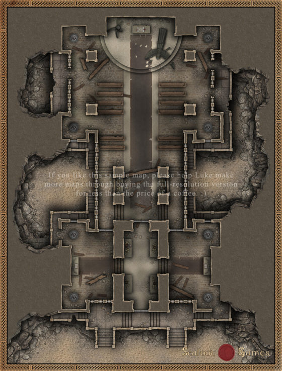 Desert Temple of the Al’Shir 40x30 Battlemap with Adventure (FoundryVTT Ready!)