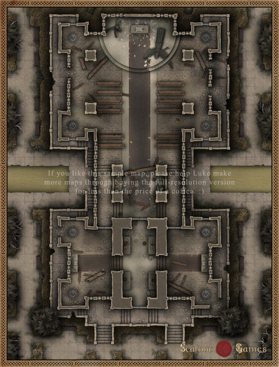 Great City Temple Ruins 40x30 Battlemap with Adventure (FoundryVTT Ready!)