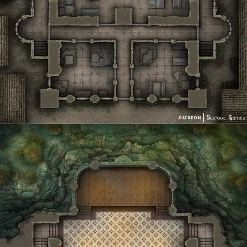 Secret Cult Ballroom Free Multi-Level 40×30 Battlemap & Adventure