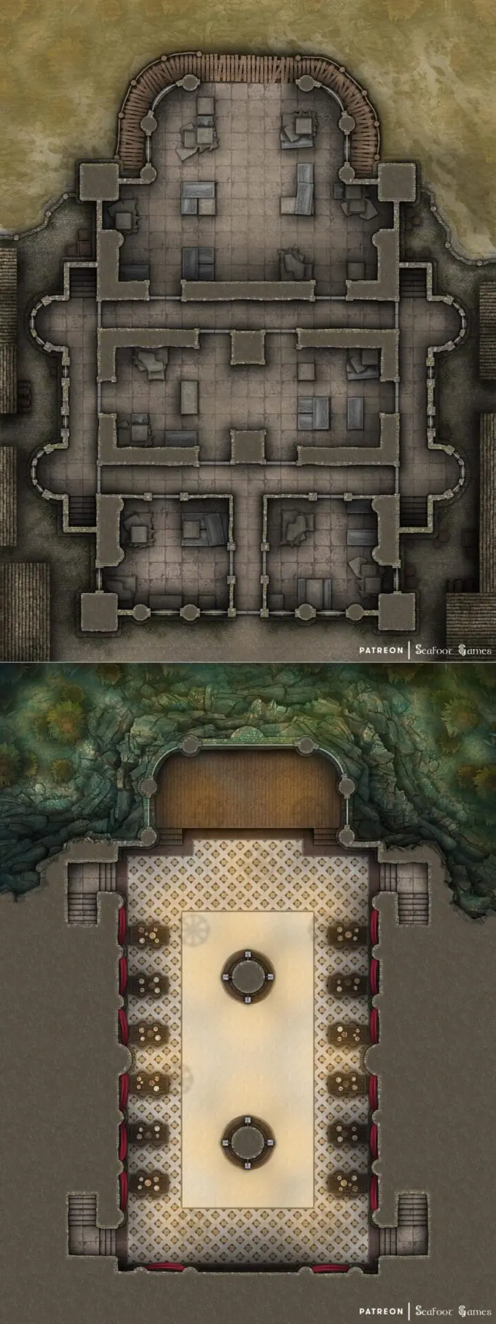 Secret Cult Ballroom Free Multi-Level 40×30 DnD Battlemap & Adventure