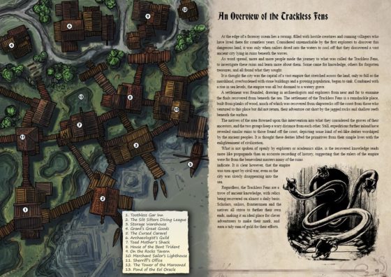 Trackless Fens Adventurer’s Guide TTRPG Battlemap Bundle