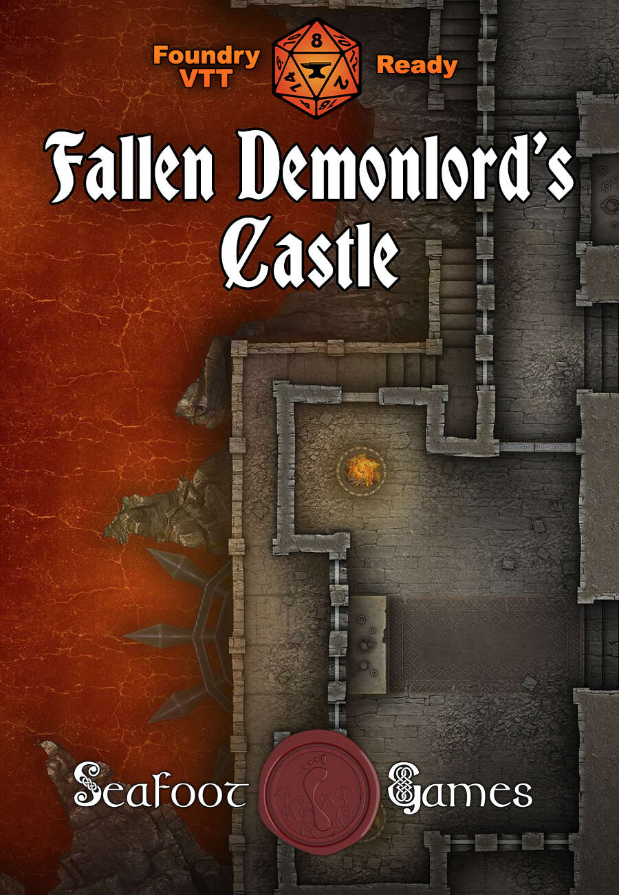 Fallen Demonlord’s Castle 40x30 Battlemap with Adventure (FoundryVTT-Ready!)