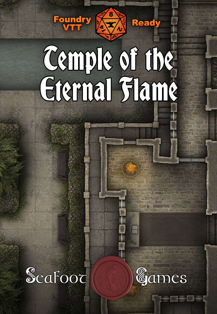 Temple of the Eternal Flame 40x30 Battlemap with Adventure (FoundryVTT-Ready!)
