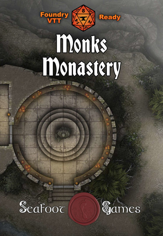 Monk’s Monastery 40x30 Battlemap with Adventure (FoundryVTT Ready!)